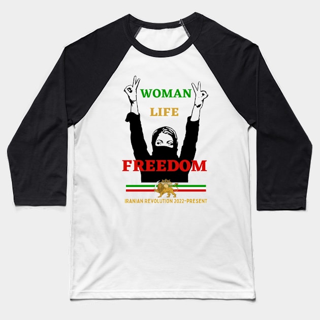 Iranian Revolution for freedom. Baseball T-Shirt by GenXDesigns